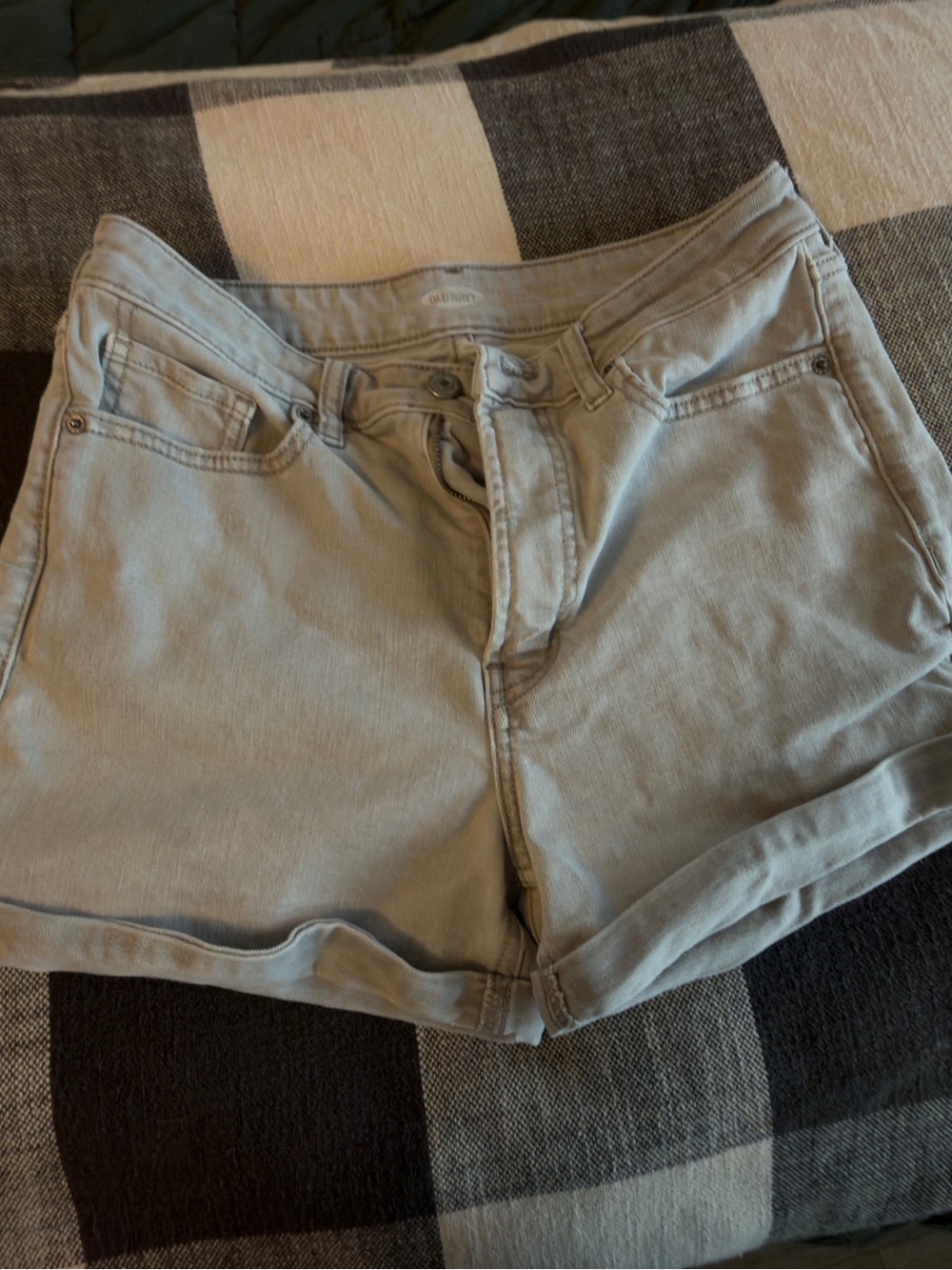 Old Navy Light Gray High Waist Denim Shorts